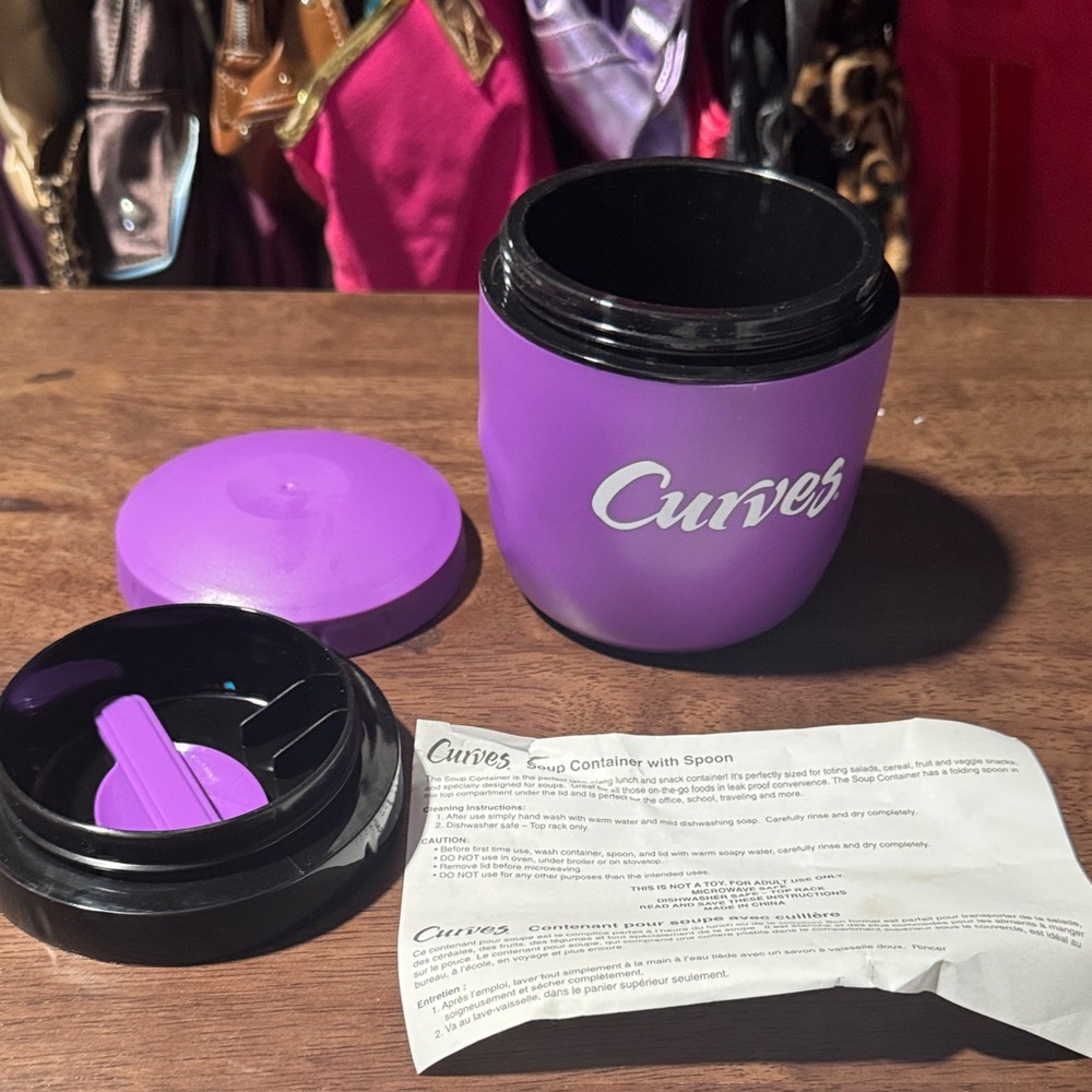 Avon Curves Purple Food Container with Spoon